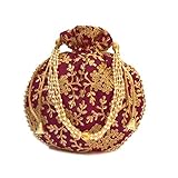 Shubh Shagun Rajasthani Ethnic Women handbag potli Bags (Purple)