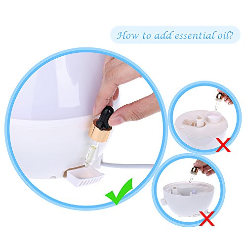 TopElek 1,3 Liter Ultraschall-Luftbefeuchter Humidifier mit 7 Farbe LED, Cool Mist und Automatische Abschaltung - 4