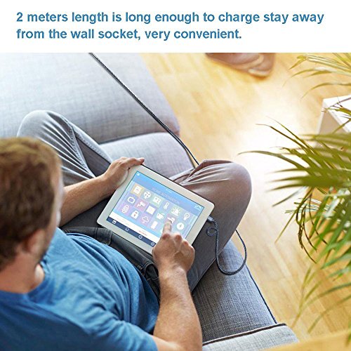 Micro USB Kabel 3 Stück 2m 2m 3m Nylon Micro USB Ladekabel Datenkabel mit Aluminum Kopf für Tablets, Kindle, PS4 Controller, MP3 Player, Samsung, HTC, Sony, Blackberry, Nexus, LG und alle anderen Geräten mit Micro USB 2.0 Anschluss - 9