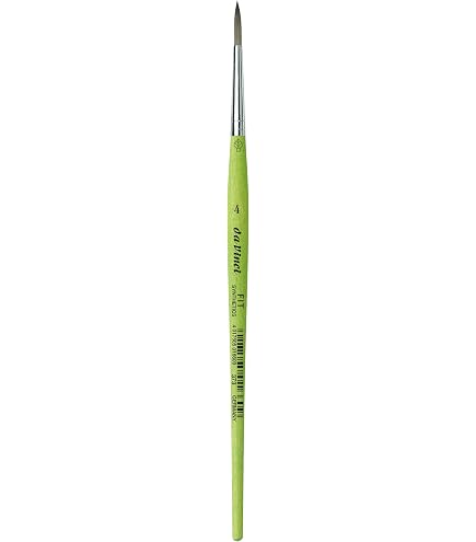 Da Vinci Nova Série 1375 Brosse Synthétique Aquarelle – Taille 8, Fibres Extra-Fines Dorées, Manche Court Vert