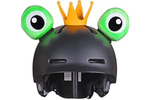 WINBST Caschetto da moto con corona di ranocchio, con nastri, autoadesivo, decorazione per casco da sci e moto