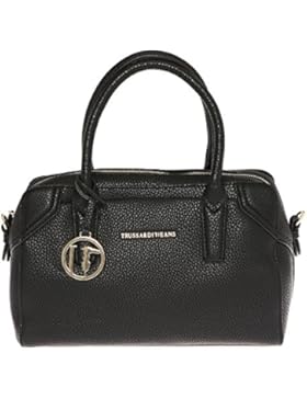 Trussardi Jeans Frauen Handtasche Boston Tasche mit Schultergurt in PU Leder Dollar Print- 32x21x14 Cm - Mod....
