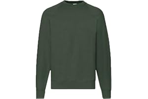 Fruit of the Loom Raglan Sweatshirt Felpa, Opaco Uomo