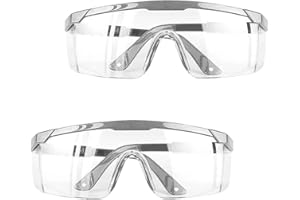 JUHONNZ Safety Goggles,2 Pcs Wrap Around Safty Glasses Anti-Fog Protective Goggles Grey Frames Eye goggles protectionfor Kids adult Eye Protection with Clear Thicker PC Lenses For Outdoor Activities