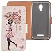 Produktbild Lankashi PU Flip Leder Tasche Hülle Case Cover Schutz Handy Etui Skin Für Wiko Tommy 2 5" (Umbrella Girl Design)