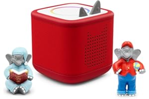 tonies Toniebox 2 Bundle Incl. 2 Benjamin Blümchen, Rot, Audioplayer für Hörbücher, Lieder, Einschlafen und Tonieplay für Kinder