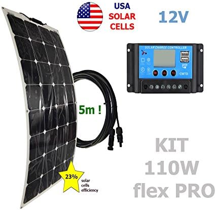 110W 12V Semi-flexible Solar panel Kit flex PRO