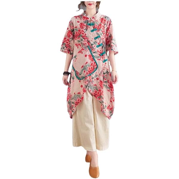 Vêtements de style chinois pour femmes hauts en coton et lin Vêtements de style chinois pour femmes hauts en coton et lin