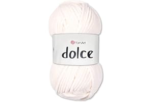 ‎FRIDA'S WOLLHAUS Frida's Wollhaus YarnArt 100 g Dolce Chenille Wolle Garn Stricken Häkeln Amigurumi 64 Farben (745 | Creme)