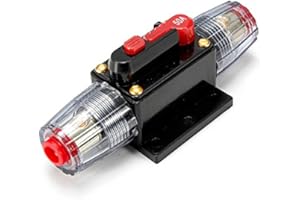 Buwico® DC 12V 20A /30A/ 50A/ 60A/ 80A Car Protection Audio Inline Circuit Breaker Fuse Holder (12V 50A)