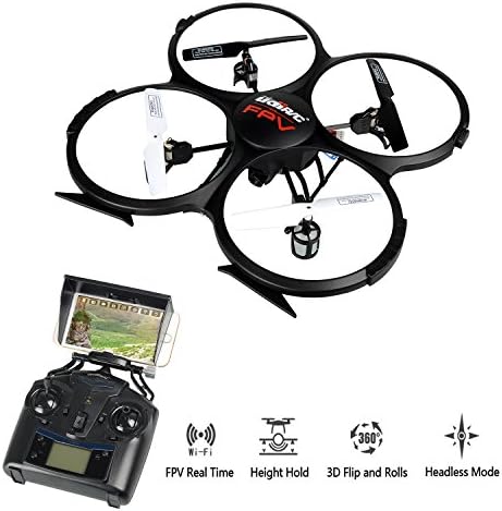 UDI U818A Wifi FPV Drone 720p HD Camera Quadcopter with Altitude Hold headless mode Low Battery Alarm RTF Helicopter Drone by HB HOMEBOAT