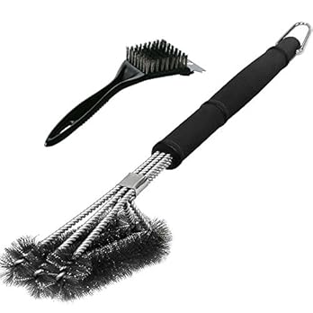 3 In 1 Bbq Grillbrste Pulnda 18 Edelstahl Brste 360 Reinigung Fr Holzkohle Grill Elektro Grill Gas Grill Kleine Drahtbrste Mit Schaber Gratis