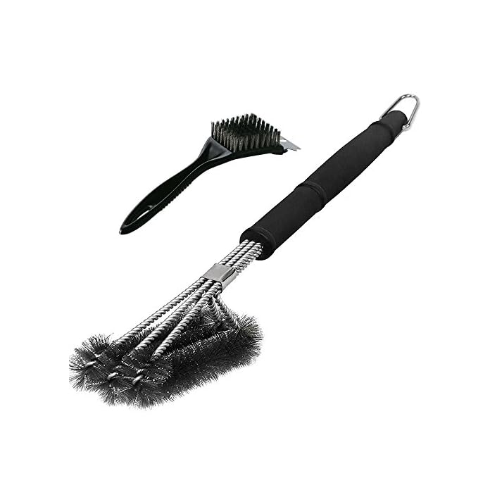 3 In 1 Bbq Grillbrste Pulnda 18 Edelstahl Brste 360 Reinigung Fr Holzkohle Grill Elektro Grill Gas Grill Kleine Drahtbrste Mit Schaber Gratis