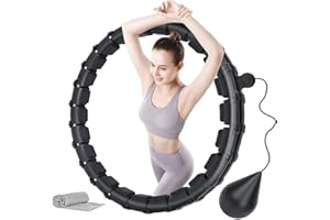 ZHAILYN Hula Hoop Fitness, 24 Nœuds Cerceau Hula Hoop, Hula Hoops Fitness Minceur, Massage Cerceau Hula Hop avec Balle de Poids 110 cm, Rotatif à 360° pour Débutants, Adultes, Enfantsla, Maison