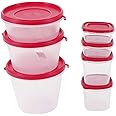 Cutting EDGE Nesterware Food Storage Container Set Stackable Kitchen Organizer for Pulses, Sugar, Tea, Cereals, Masala Spices Box, Dry Fruits, BPA Free, Food Grade (Pink, Set of 7)