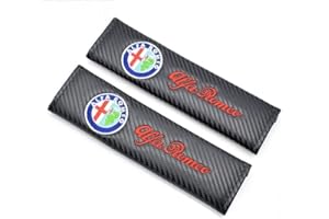 GENERICO set 2 passacintura cuscini COPRICINTURE di sicurezza ALFA ROMEO carbonio carbon look auto camper Mito Stelvio Spider 159 Giulietta Giulia