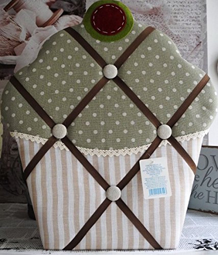Cupcake Pinnwand Stoff Pinnbrett Kartenhalter Fotohalter Memoryboard grün 644