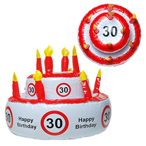 Aufblasbare Geburtstagstorte 30 Jahre Party Deko Geburtstag