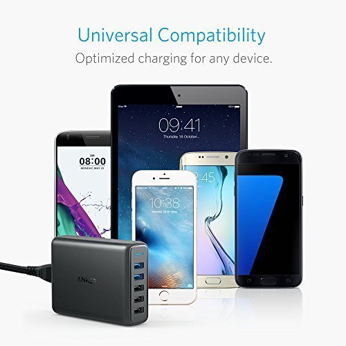 Anker PowerPort Speed 5, USB Ladegerät Desktop Ladeadapter mit Dual Quick Charge 3.0 Ladeports und 3 Power IQ Ports für Samsung Galaxy S7 / S6 / Edge, Note 5 / 4, LG G4, iPhone 7 6 5, iPad usw. - 5