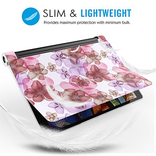 MoKo Lenovo YOGA Tab3 Plus 10.1 Hülle – Ultra Leightweight Slim Schutzhülle Smart Cover für Lenovo YOGA Tab 3 Plus (YT-X703F) 10.1 Zoll 2016, Blumen Violett (nicht für Yoga Tab 3 10.1) - 7