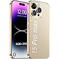 MIZHAO 15 Pro Max Android 13 Mobile Phone 5g Smartphone 7.3 Inches 6gb 256gb 6800mah 72mp 108mp Dual Sim Dual Standby Face Recognition(Size:8GB+256GB,Color:Golden)