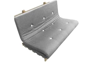 MyLayabout Solid memory Foam Futon Mattress | Roll Out/Fold up Guest Bed | 10 Colours | 3 Sizes. (Triple | 190cm x 140cm, Silver-Grey)