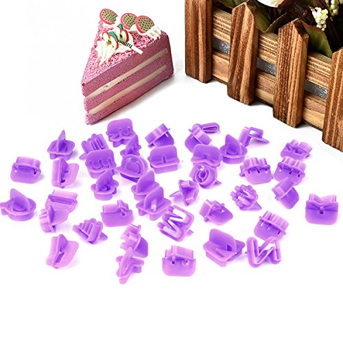 Skr Fondant Ausstecher Buchstaben 40-teilig Tortendeko Auswerfer Stempel Alphabet Zahlen Zeichensetzung Buchstaben Hase Herz Kuchendekorationsset Backen