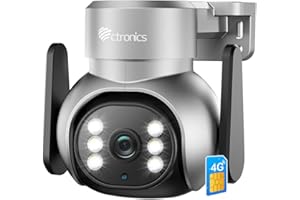 Ctronics 3G/4G LTE Cámara Vigilancia Exterior con Tarjeta Sim, PTZ Cámara Seguridad Sin WiFi, Detección Humana con Seguimiento Automático, 355° 90°, Visión Nocturna Color, Audio Bidireccional, IP66