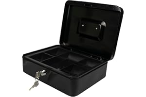 Hyfive 8" Acier Noir Argent Petite caisse de sécurité porte-clés de sécurité avec bac &