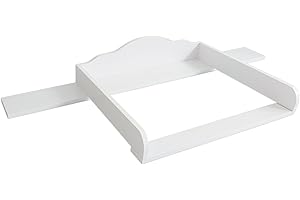 PuckDaddy Emil | 160 x 80 x 15 cm | MDF Wood in White Changing Table Attachment | Changing Mat compatible with Hemnes Dressers | Includes Mounting Material for Wall Mounting | Wood