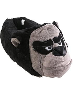 Tierhausschuhe Herren Plüsch Tier Hausschuhe Gorilla Affe edel Puschen Pantoffel Slipper 40-48 Plüschtier Qualit...