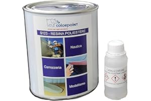GENERICO Resina poliestere per barche automobili carrozzeria nautica 1 KG + Catalizzatore. Marca: Colorpoint
