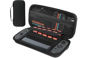 KITDAHOM Twarde etui przenośne na Nintendo Switch 2 (2025), z miejscem na 20 kartridży do gier i dodatkową przestrzenią na akcesoria, kompatybilne z konsolą Nintendo Switch 2 (2025), kolor czarny