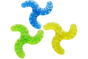 GUJCO Dog Frisbee (1 Pcs) Interactive Rubber Dog Flying Disc Tough Chew Resistant Lightweight Flying Saucer for Outdoor Exercise Pet Training Throw, Catch & Play (Assorted Color)