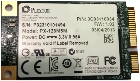 Plextor PX-128M5M 128GB M5M Series mSATA 6GB/s 512MB DDR3 JEDEC MO-300/Ultrabook Internal SSD