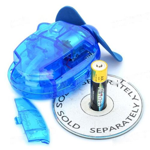 BestOfferBuy Mini Ventilator Wasser Sprühend Kühl Batterie Betrieben Blau - 5