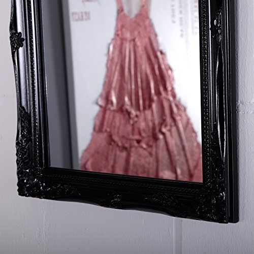 FACETTENSPIEGEL mit BAROCK HOLZRAHMEN | 37x47cm von XTRADEFACTORY| Wandspiegel Antik-Look | schwarz - 3