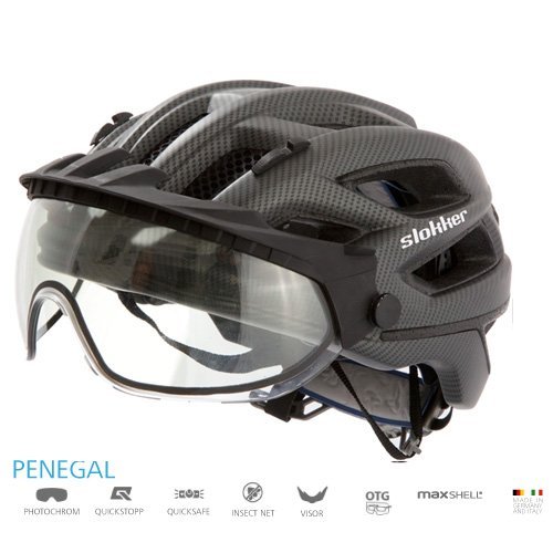 Slokker Fahrradhelm, Radhelm, Radsport PENEGAL mit verstellbarem, selbsttönendem (photocromatischem) Visier Weltneuheit - 4