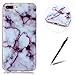 Produktbild Apple iphone 7 Plus 5.5 Inch Hülle - Feeltech [2 in 1 Berühren Sie Stift] Marmor Stein Effekt Muster Bunte Gemalte Jade Entwerfer Weich Ultra Dünne TPU Stoßfängerabdeckung mit Silikongel Haut Gummigehäuse Flexible Schale Glatt Transparent Zurück Fall Protective für Apple iphone 7 Plus 5.5 Inch Hülle - Lila Granit Gedruckt