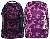 1x Regencape satch pack Pink Bermuda 2er Set Schulrucksack & Regencape Lila