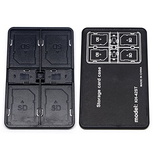 Mcoplus Water-Resistant & Shockproof Halter Storage Memory Card Case KH 821TSK KH-42 für SD-Karte/TF-Karten/SIM-Karten/Nano Karten (schwarz) - 3