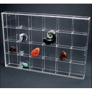 Kleine Acrylglas-Vitrine Ohne Rahmen – 6 Fächer, Mit Schiebetür, Zum Hängen Oder Stellen (18x11,5x4,5 Cm)