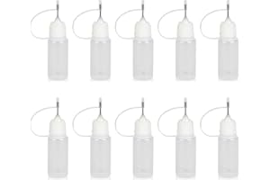 Erismithh Precision Needle Tip Applicator Bottles 10Pcs/10ml Liquid Dropper Bottles Sharp Nose Needle Tip Glue Bottle Plastic for DIY Quilting Craft, Acrylic Paints