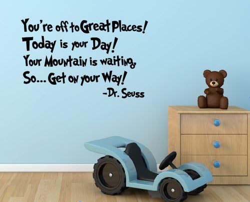 Homemay PVC Wall Stickers English Dr. Seuss You & #; re, wholesaleWallpaper56cm x 36cm-Yellow