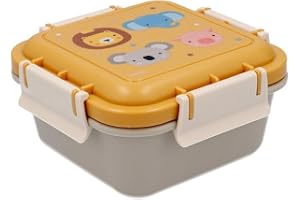 Tutete Caja Almuerzo Infantil Pequeña 380ml - Fiambrera Escolar, Apta para Microondas y Lavavajillas, Cierre Hermético, Ideal para Parque o Colegio, 100% Libre de BPA | Animal Friends