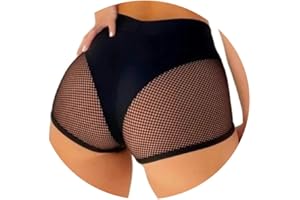ORANDESIGNE Scrunch Butt Sportshorts Damen Push Up Booty Nahtlos Biker Yoga Fitness Gym Shorts Hohe Taille Pole Dance Rüschen Bikini Rave Cut Out Clubwear