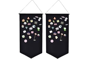 URFEDA Broche à suspendre au mur boîte de rangement de bijoux présentoir en toile émail broche affichage porte-bannière broche Collection organisateur broche support d'affichage stockage de broche