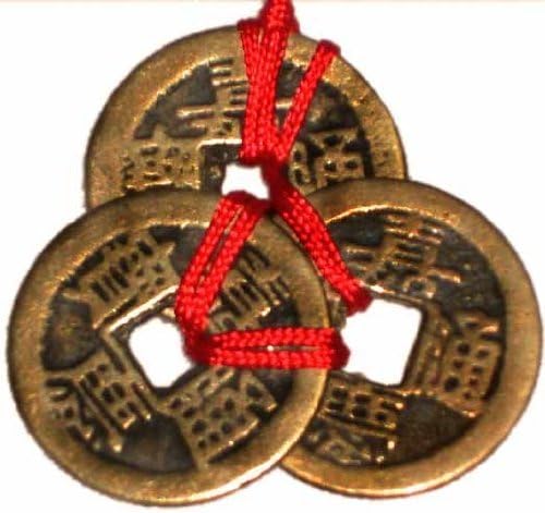 Reorient Chinese Red Enless Knot Feng Shui Coins To Attract Wealth And Health - 2 Sets