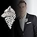 Price comparison product image 3 FOR 2 Sale! 5 cm Silver Colour Wolf Brooch Pin for Jacket or Collar, Game Of Thrones Unique Gift Luxury Broach Accessories Animal Fashion Dire Wold Head Bust Statue Gamer Film TV Wolfs Rain Blood Howl (Silver Antique Colour Wolf Pin)
