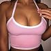 VANKER Summer Strappy Casual Sports Bustier Bra Vest Crop Tank Top Sleeveless Blouse Pink M